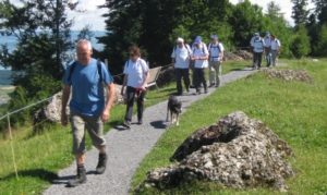 Wanderer im zügigen Schritt